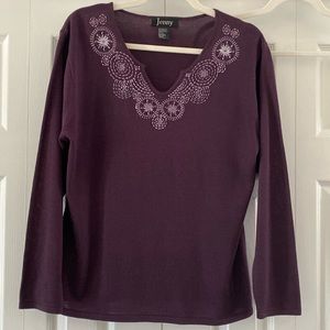 Jenny Beaded V Neck Sweater
